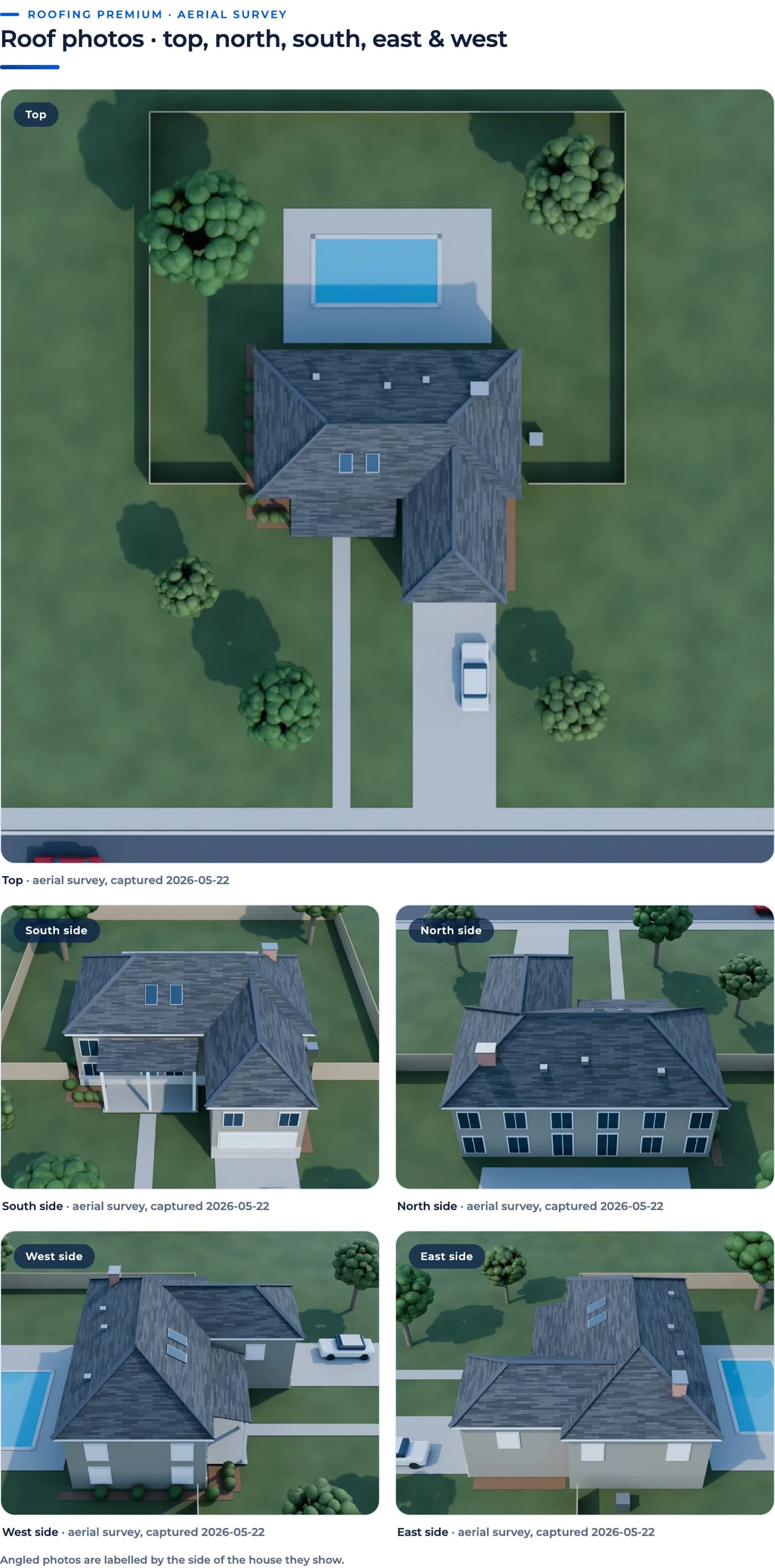 HD aerial photos of the roof